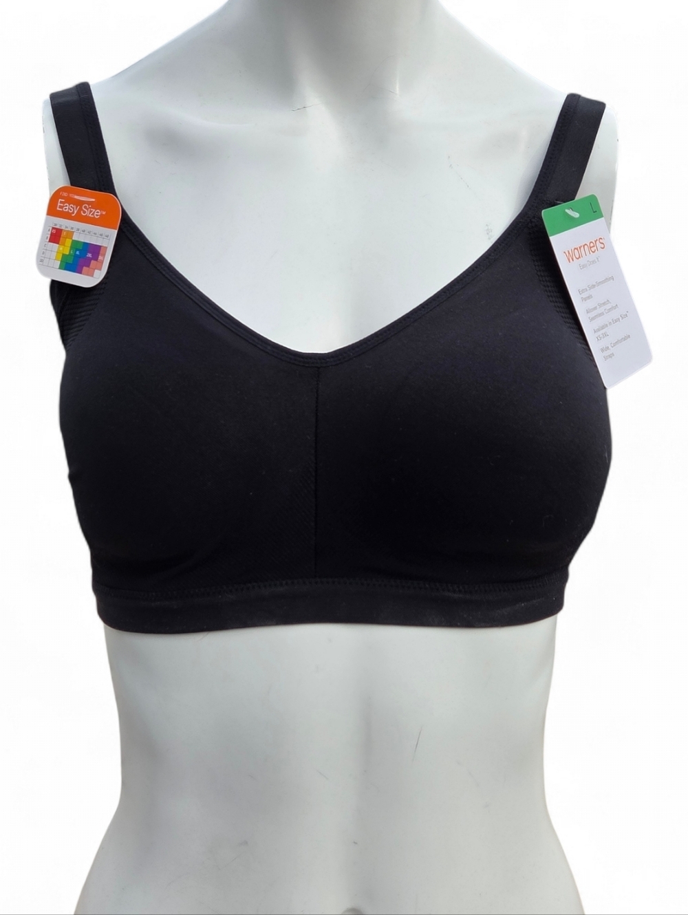Warners Easy Does It Everyday Black Seamless Comfort Bra No Underwire Large